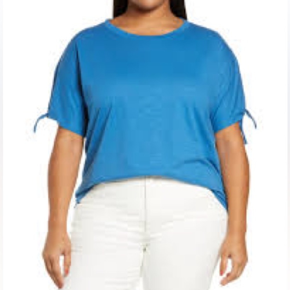 Caslon Sleeve-tied Short Sleeve Shirt Medium